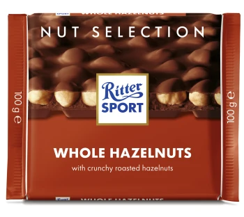 Ritter Sport Czekolada mleczna z całymi prażonymi orzechami laskowymi 100 g