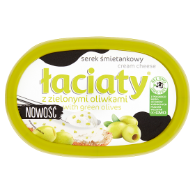 Łaciate Łaciaty Serek śmietankowy z zielonymi oliwkami 135 g