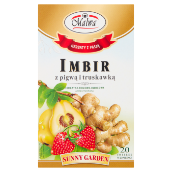 Malwa Herbata owocowa Sunny Garden Imbir z pigwą i truskawką 20x2g