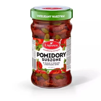 Urbanek Pomidory suszone w oleju z ziołami i pestkami dyni 270 g