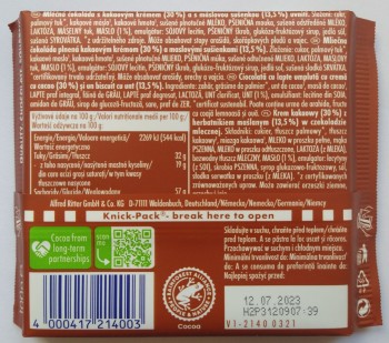 Ritter Czekolada Mleczna z Herbatnikami 100 g