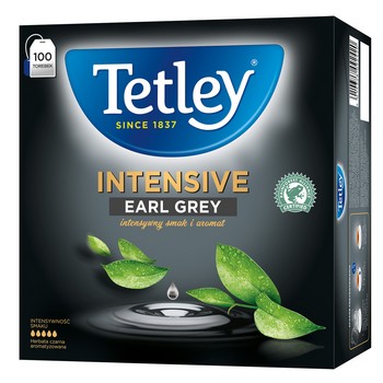 Tetley Intensive Earl Grey Herbata czarna aromatyzowana 200 g (100 torebek)