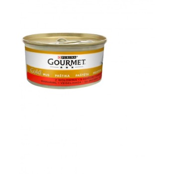 Gourmet Gold Mus z wołowiną Pełnoporcjowa karma dla dorosłych kotów 85 g