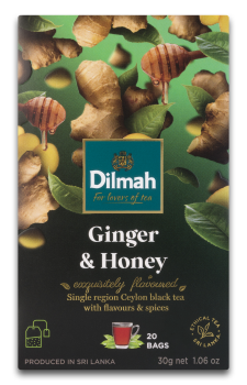 Dilmah Cejlońska czarna herbata z aromatem imbiru i miodu 30 g (20 torebek)