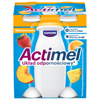 Actimel Wieloowocowy Napój mleczny 400 g (4 sztuki)