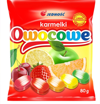 Jedność Karmelki Owocowe 80 g