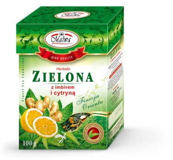 Malwa Zielona Liściasta z imbirem i cytryną 100 g