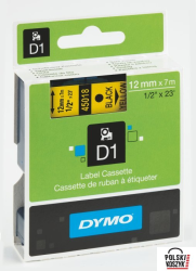 Dymo Taśma 12 mm/7 m czarna /żółta