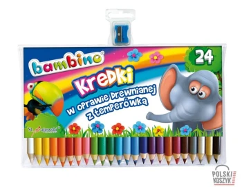 BAMBINO Kredki BAMBINO w oprawie drewnianej 24 kolory + temperówka