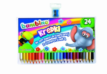 BAMBINO Kredki BAMBINO w oprawie drewnianej 24 kolory + temperówka
