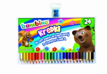BAMBINO Kredki BAMBINO w oprawie drewnianej 24 kolory + temperówka