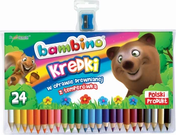 BAMBINO Kredki BAMBINO w oprawie drewnianej 24 kolory + temperówka