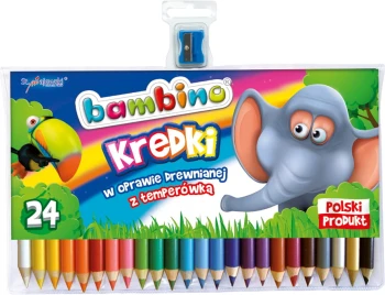 BAMBINO Kredki BAMBINO w oprawie drewnianej 24 kolory + temperówka