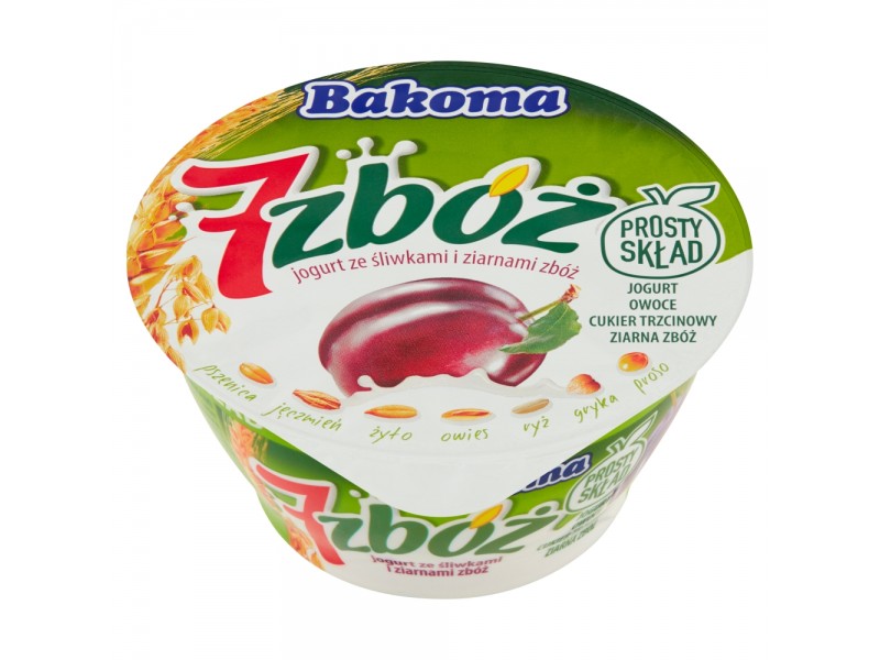Bakoma 7 zbó¿ Jogurt ze ¶liwkami i ziarnami zbó¿ 150 g