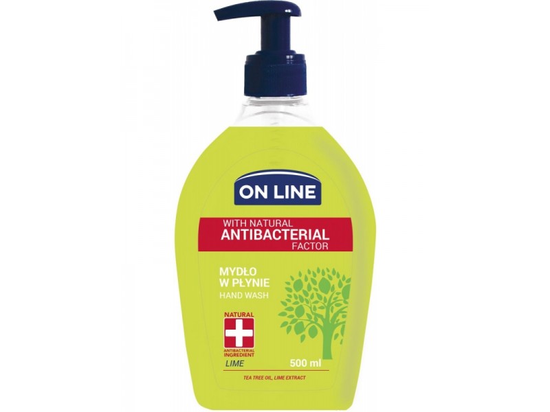 On Line myd³o w p³ynie z dozownikiem antybakteryjne Lime 500 ml