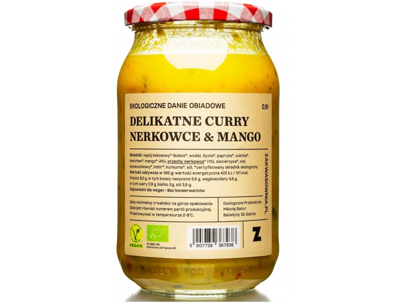Zakwasownia Curry Delikatne Z Orzechami Nerkowca I Mango BIO 900 ml