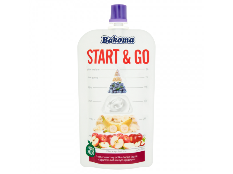 Bakoma Start & Go Przecier owocowy jab³ko-banan-jagoda 120 g