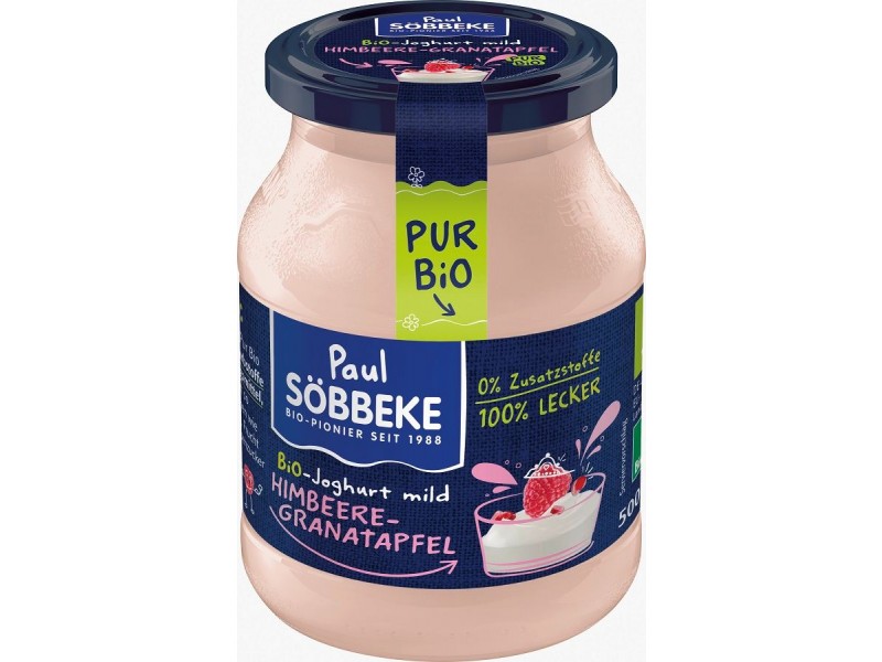 Sobbeke Jogurt kremowy malina-granat BIO 500 g