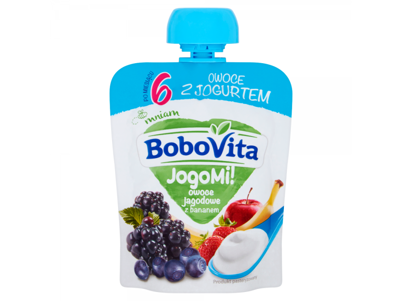 BoboVita JogoMi! Owoce z jogurtem owoce jagodowe z bananem po 6 miesi±cu 80 g